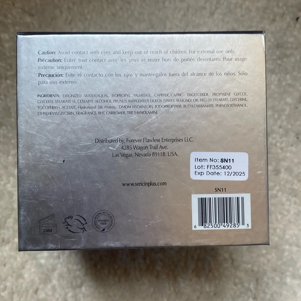 Sericin Plus Silk Inspired Skincare‎ Reviving Eye Cream, New in Box